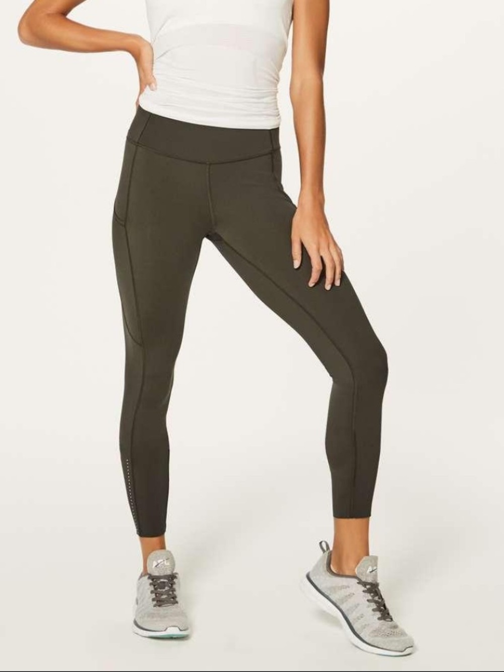 Lululemon Fast & Free Tight II 25” Dark Olive DKOV Size 12 NWT - Picture 12 of 15